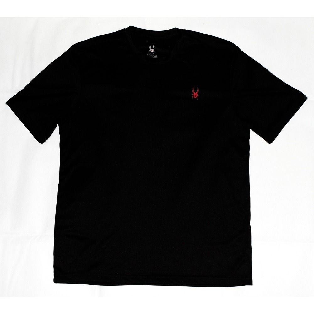 Spyder Men's Short‎ Sleeve Black Red Spider Polyester T Shirt Size Large